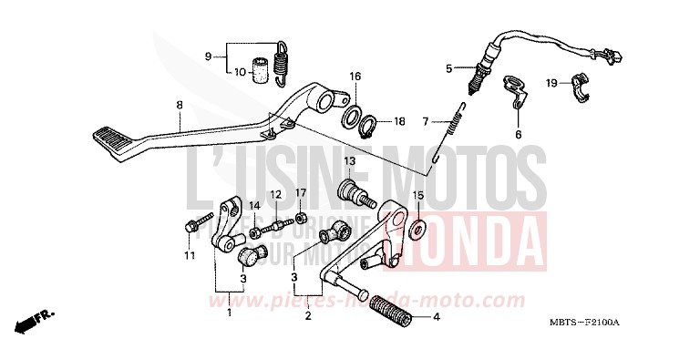 PEDAL for Varadero ABS TERRA BLUE (PB190R) from 2006